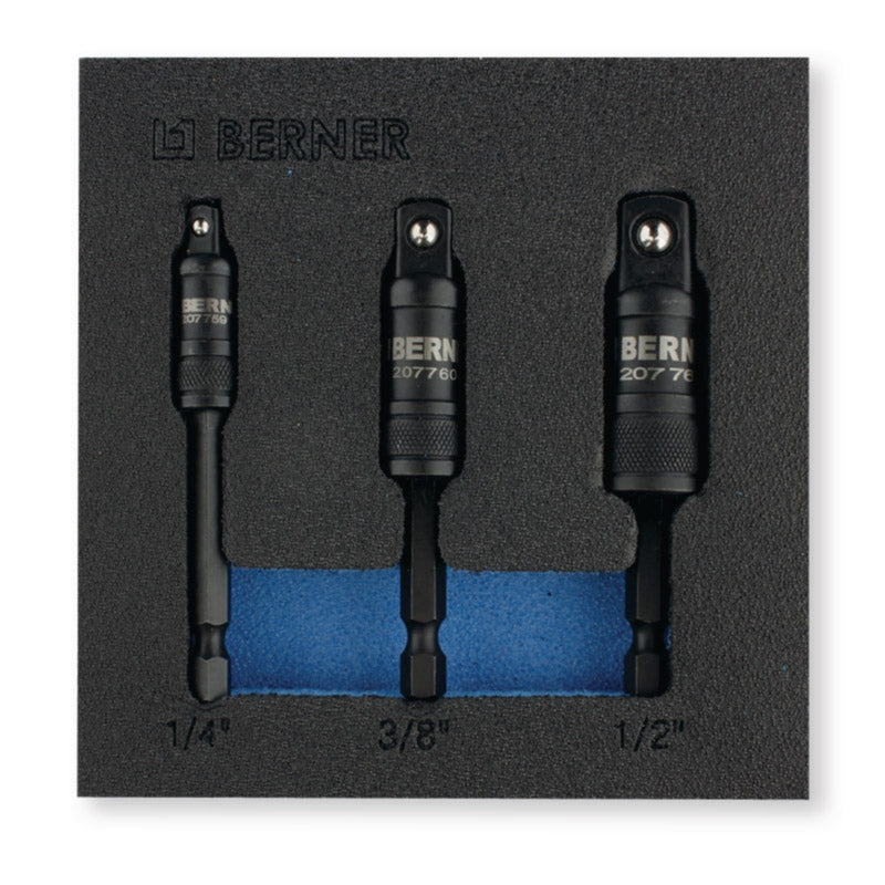 Berner Bitadapter Set 1 4 bit til cap 1 4, 3 8, 1 2