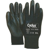 Cycplus arbejdshandsker pu-flex l (9) sort