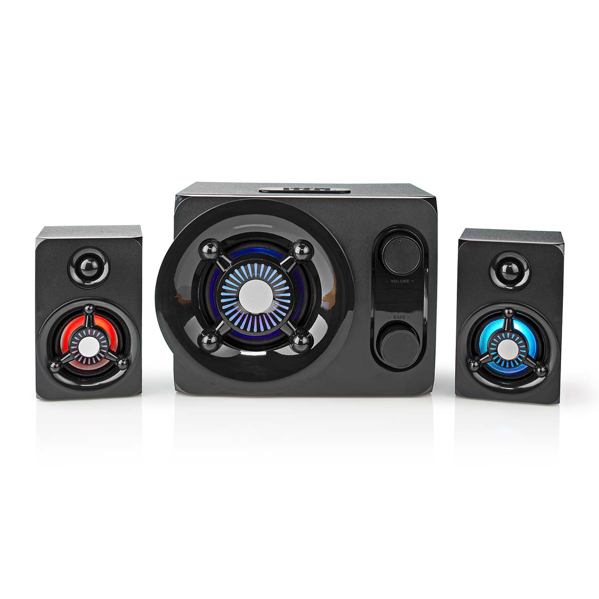 Nedis gaming højttaler | højttalerkanaler: 2.1 | netforsyning | 3,5 mm han | 75 w | led | volumenkontrol - gspr41021bk