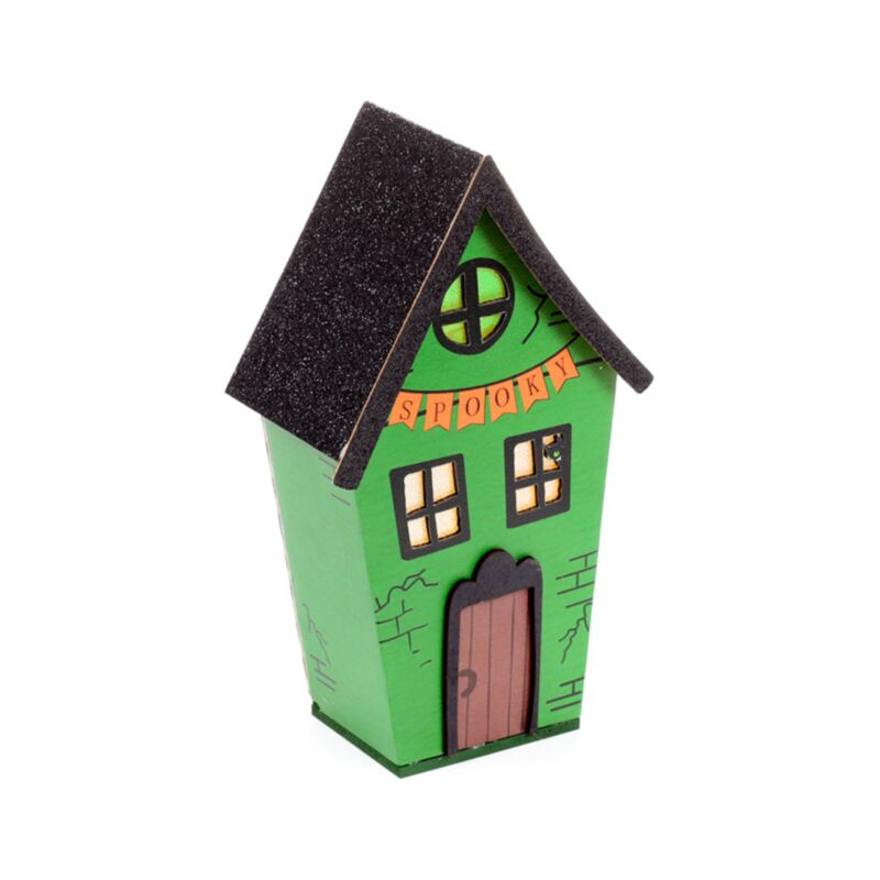 Stort uhyggeligt hus halloween led dekoration