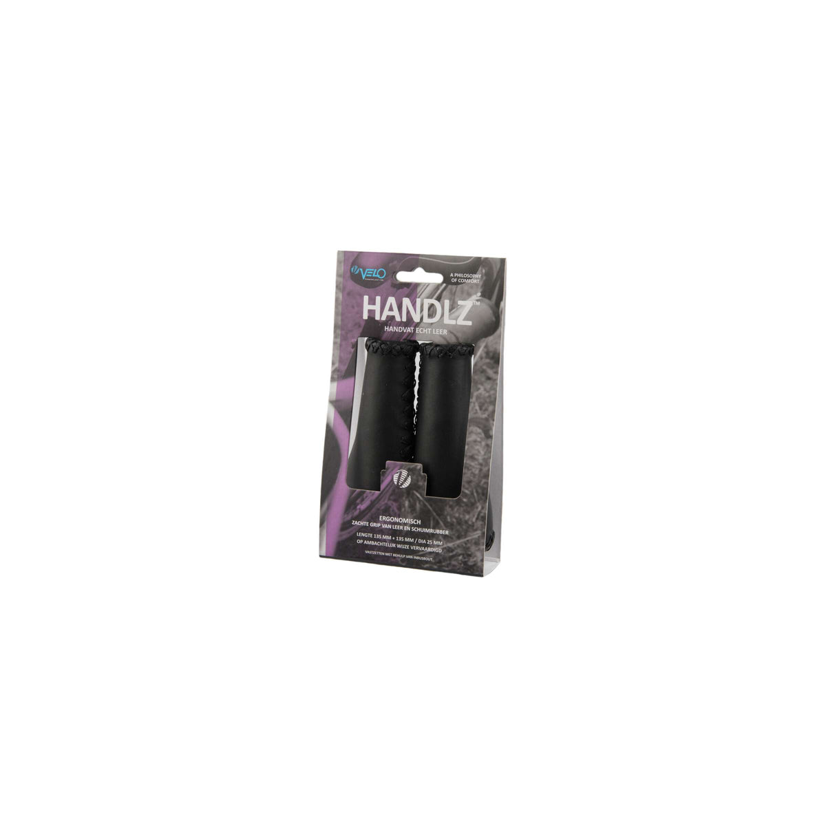 Velo håndtag læder ergo 135 135mm sort