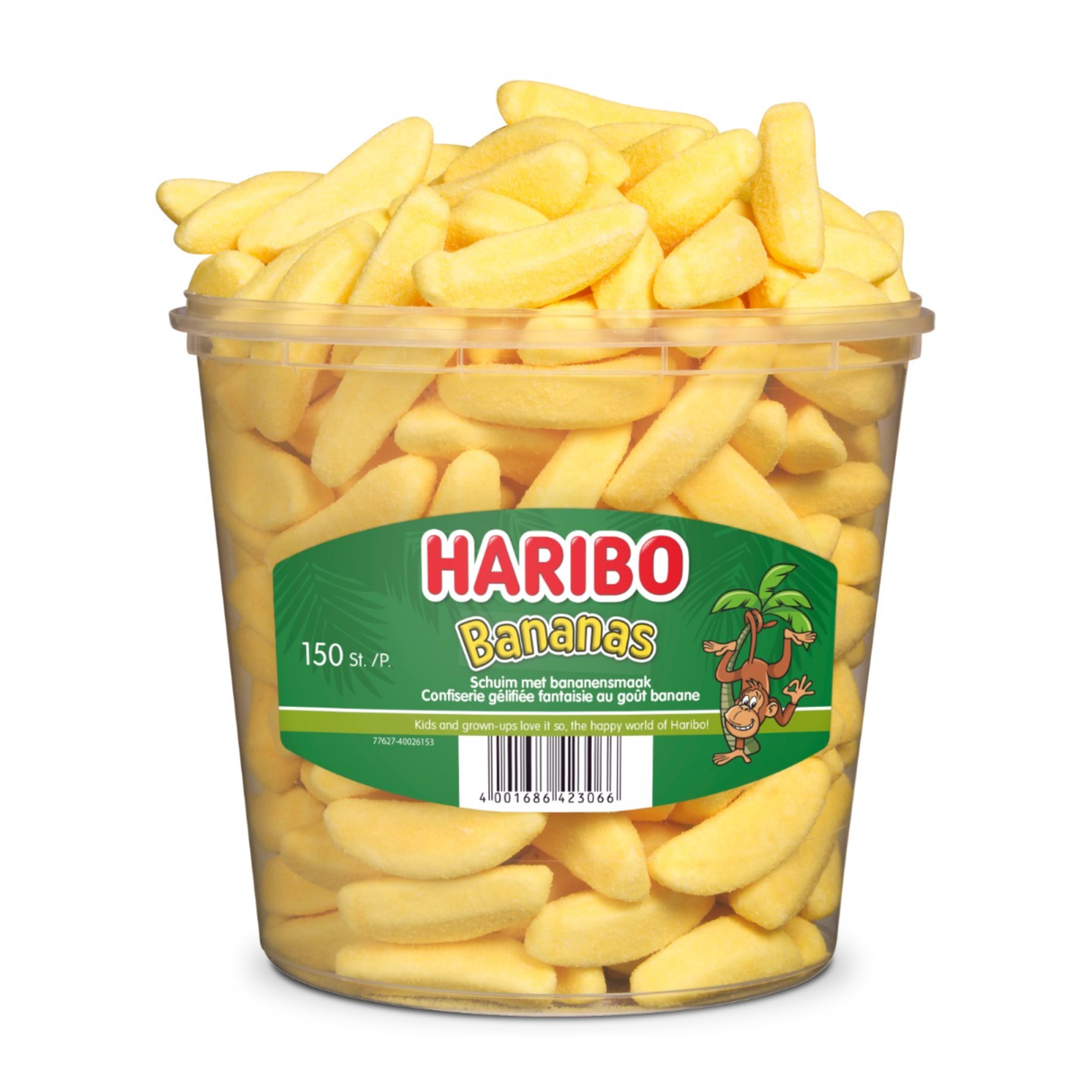 Haribo skum bananer sukkeret (150 stykker)