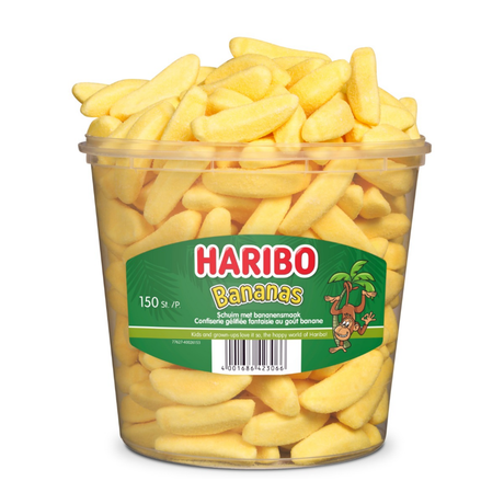 Haribo skum bananer sukkeret (150 stykker)