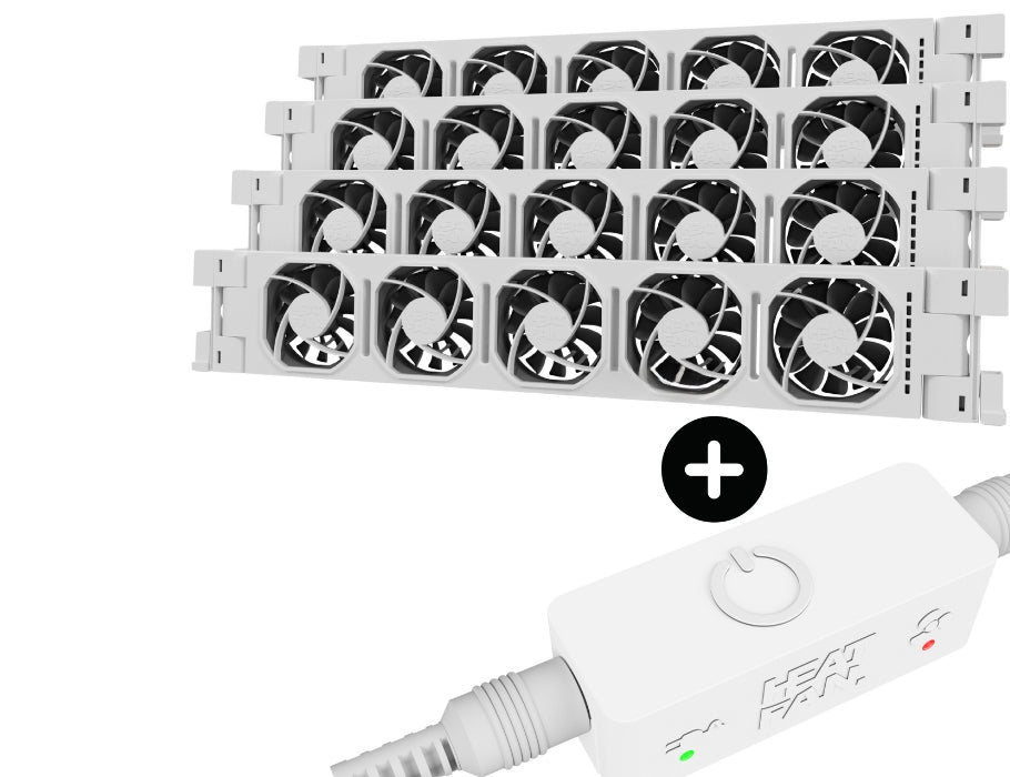 HeatFan 5 - Radiator Fan Quattro - White + Touch Sensor