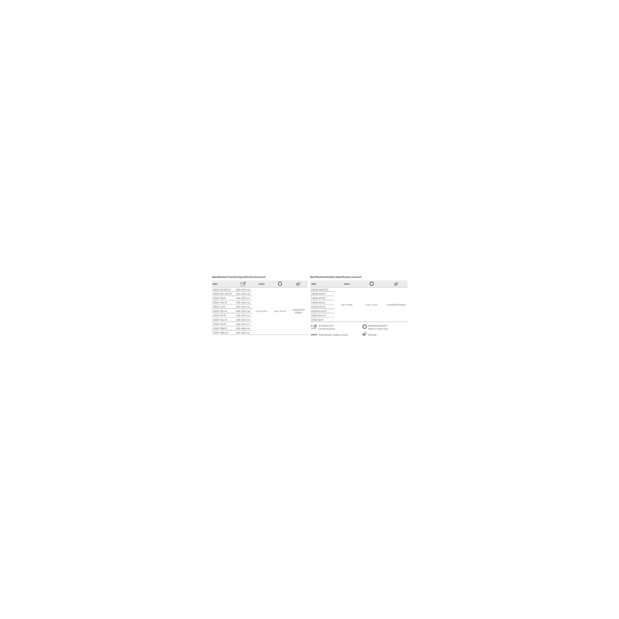 Hebie forreste stykke chainglider 38t