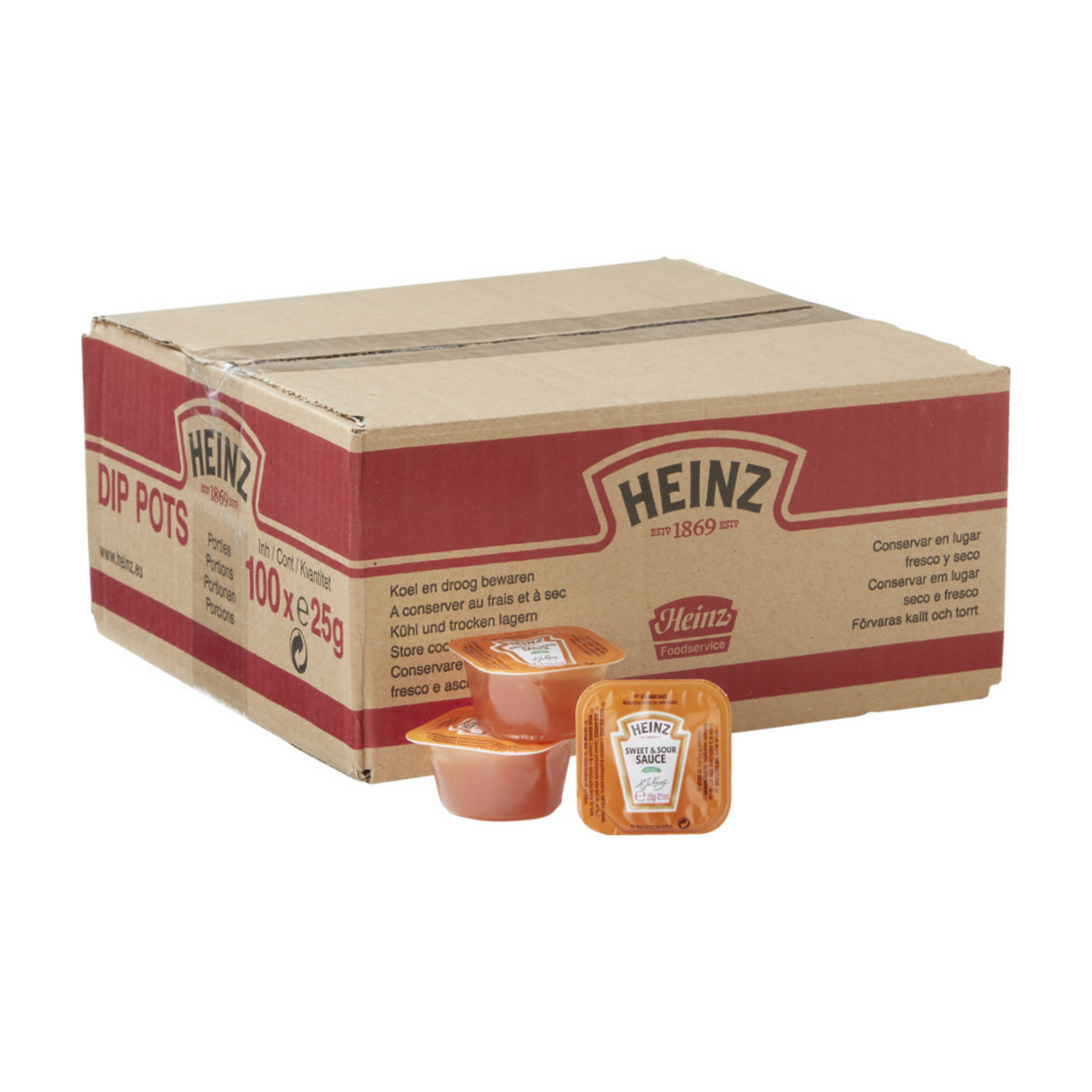 Heinz sødsur sauce dip potter (100x 25gr)