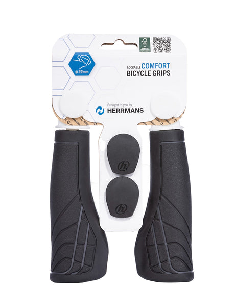 Herrmans Line DD36 - Ergonomisk justerbar cykelhåndtag (125 mm) - Black Gray