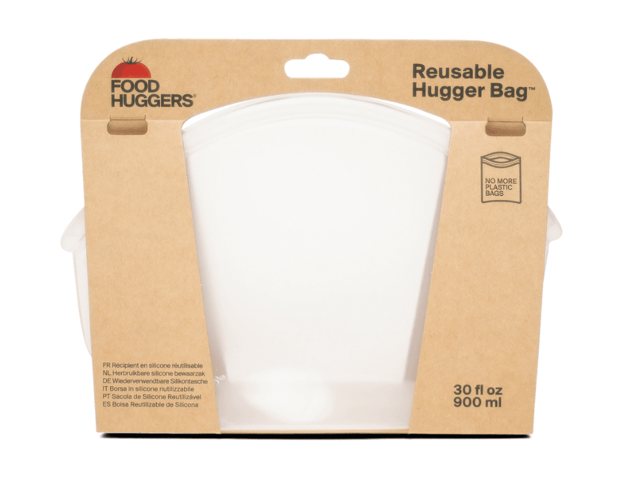 Food huggers genanvendelig opbevaringstaske - 900ml - klar