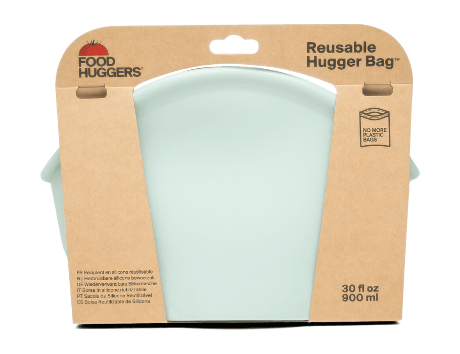 Food huggers reusable storage bag - 900ml - jade solid