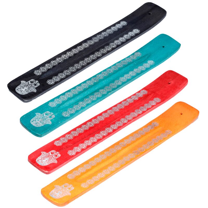 Mango træ hamsa hånd røgelse holder