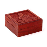 Mango whout udskåret Thai Buddha opbevaringsboks