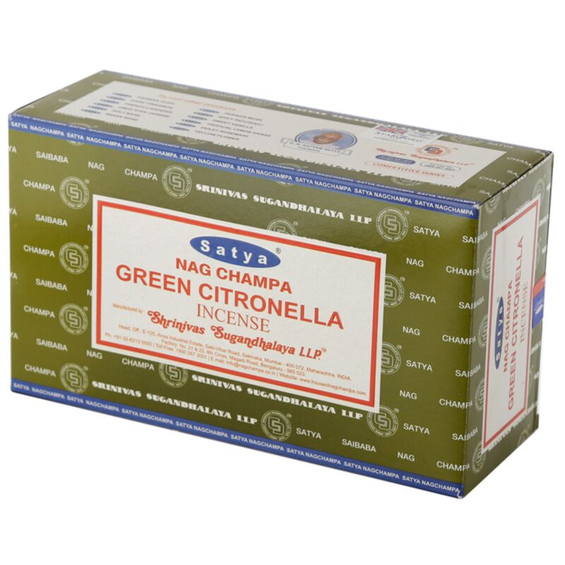 01356 grøn citronella - satya nag champa røgelsespinde