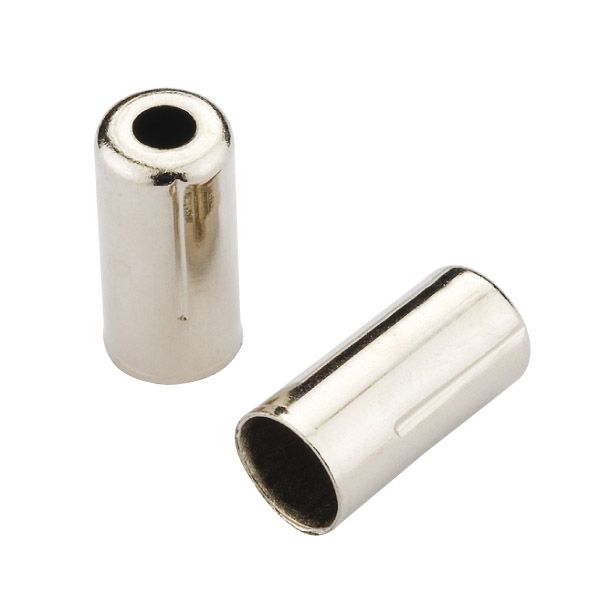 Jagwire endestykker åbne - 5 mm bremse (krympe) - messing (200 stk) - krom