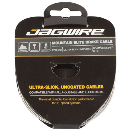 Jagwire bjergbremsekabel - elite poleret ultra-slank rustfri - 1,5x2750 mm - sram shimano