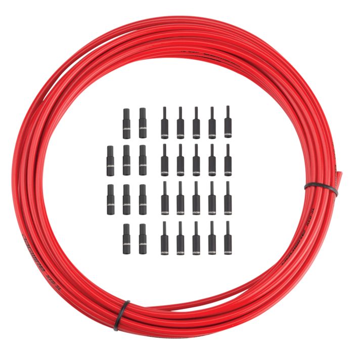 Jagwire bremsehus 5 mm keb slick-lube (10m + endestykker) - rød
