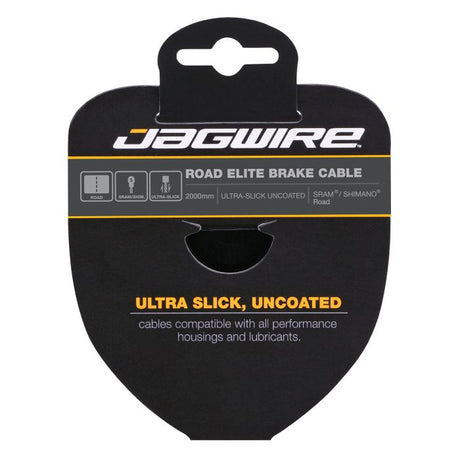 Jagwire vejbremsekabel - elite poleret ultra-slick rustfrit - 1,5x2000 mm - sram shimano