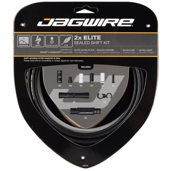 Jagwire 2x elite forseglet skiftesæt - stealth sort