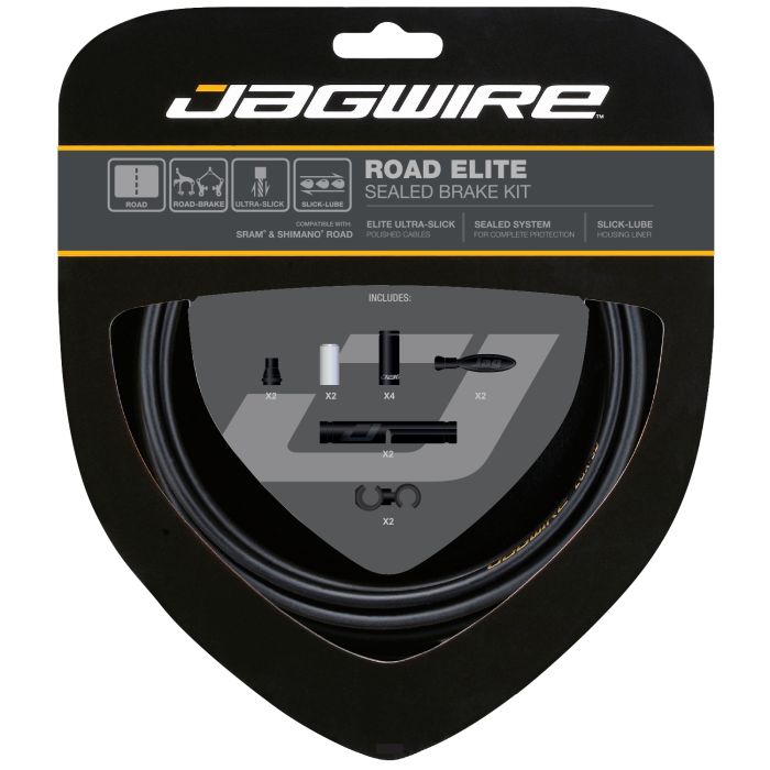 Jagwire road elite forseglet bremsesæt - stealth sort