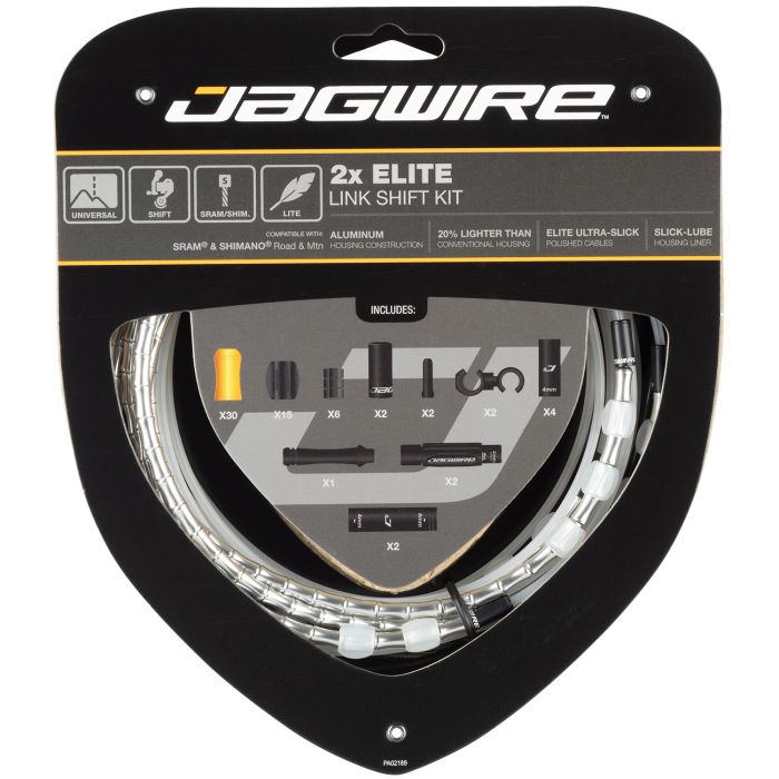 Jagwire 2x elite-ledskiftesæt - sølv