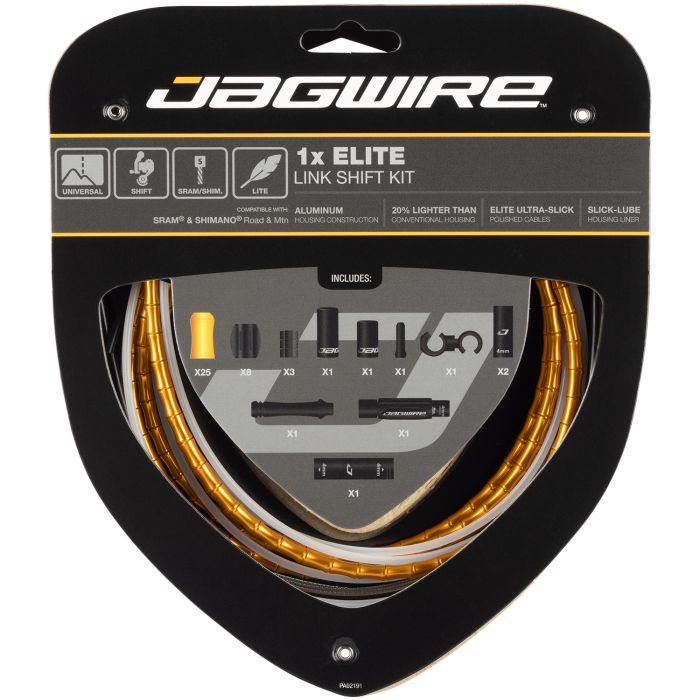 Jagwire 1x elite linkskiftesæt - guld