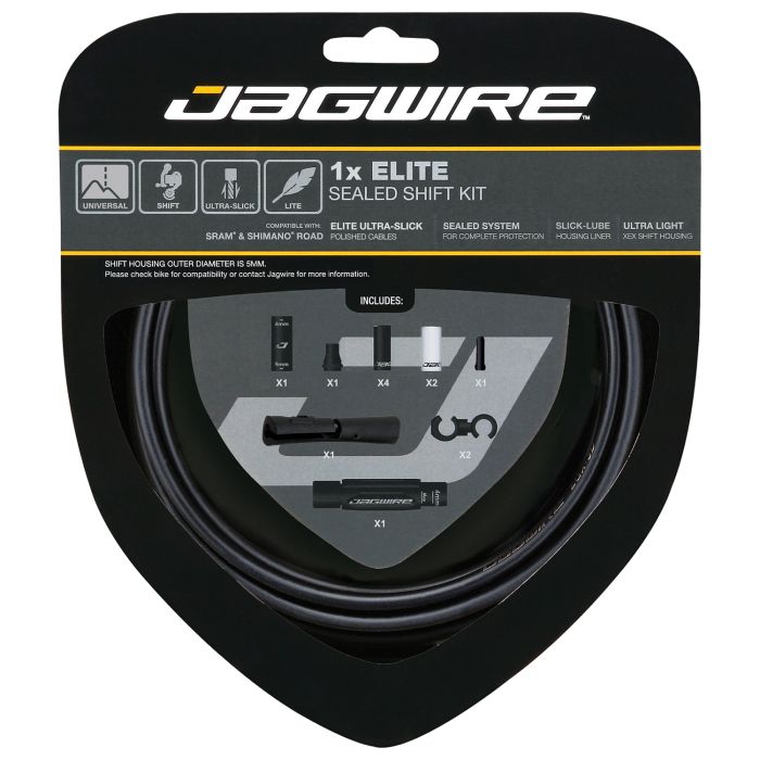 Jagwire 1x elite forseglet skiftesæt - stealth sort