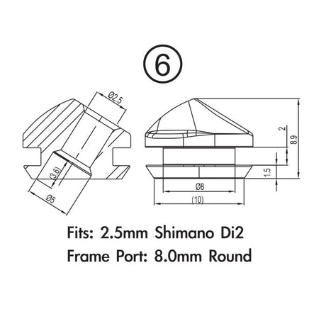 Jagwire rammestikpakke - shimano ultegra di2 (2 mm ramme) (10 stk)