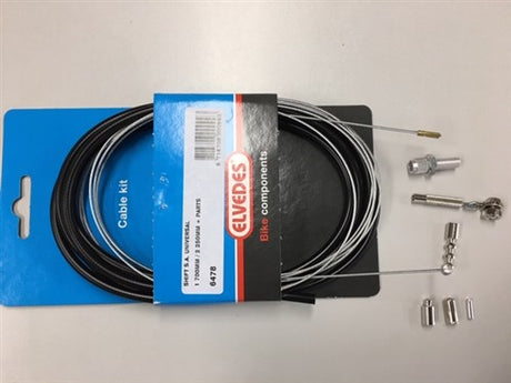 Gearkabelsæt Elvedes 1700 2250 mm Universal Sturmey Archer Galvanized - Black (på kort)