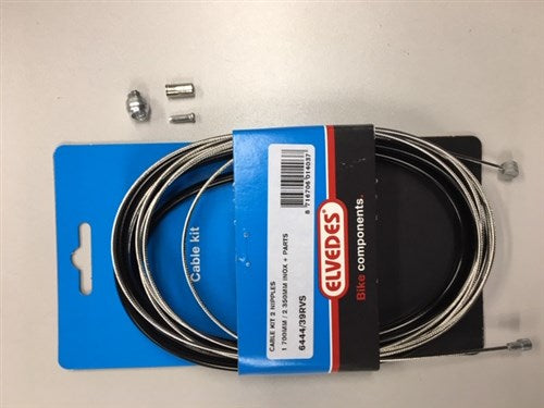 Elvedes Cable Uni 2 Nipples 2.35m Rustfrit stål sort 6444 39RVS