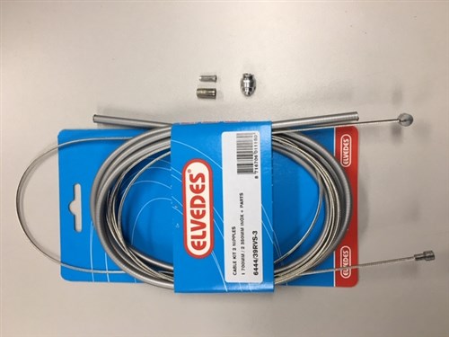 Elvedes kabel 2 brystvorter 2,35 m rustfrit stål sølv 6444 39RVS-3