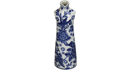 Hd vase dress porcelain blue 10x8x31cm