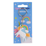 Unicorn magisk orange pvc nøglering