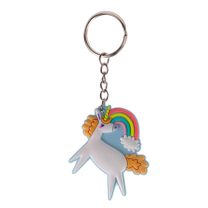 Unicorn magisk orange pvc nøglering