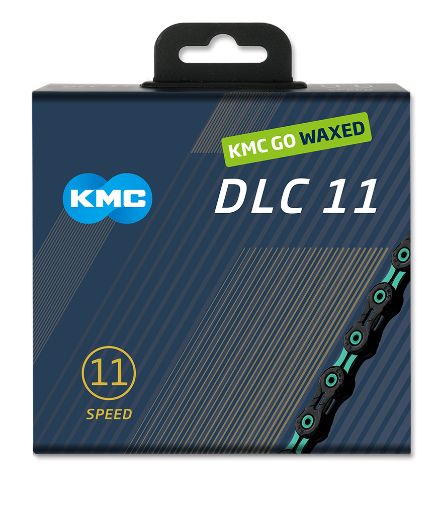 Kmc kæde dlc 11 118l æske vokset 11-speed sort celeste