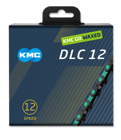 Kmc kæde dlc12 126l æske vokset 12-gears sort celeste