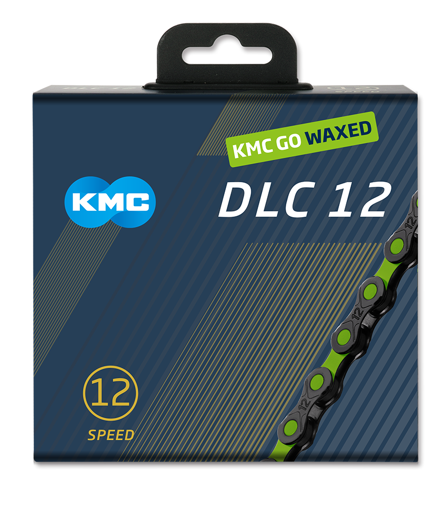 Kmc kæde dlc12 126l æske vokset 12-speed sort æblegrøn
