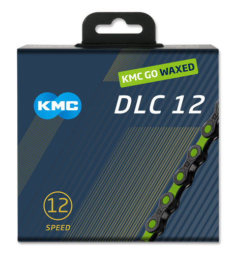 Kmc kæde dlc12 126l æske vokset 12-speed sort æblegrøn