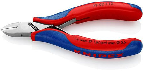 Knipex elektronisk sideskæretang med flerkomponenthåndtag 115 mm - 7702115