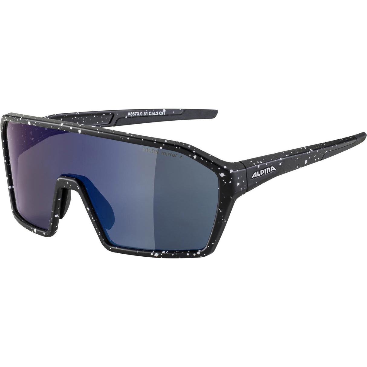Alpina sportsbrille ram q-lite blå spejlglas sort
