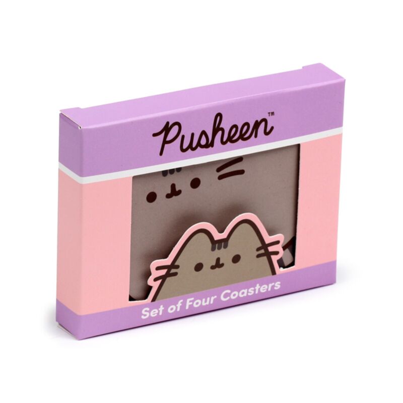 Union pusheen kattesættet med 4 formede coastere