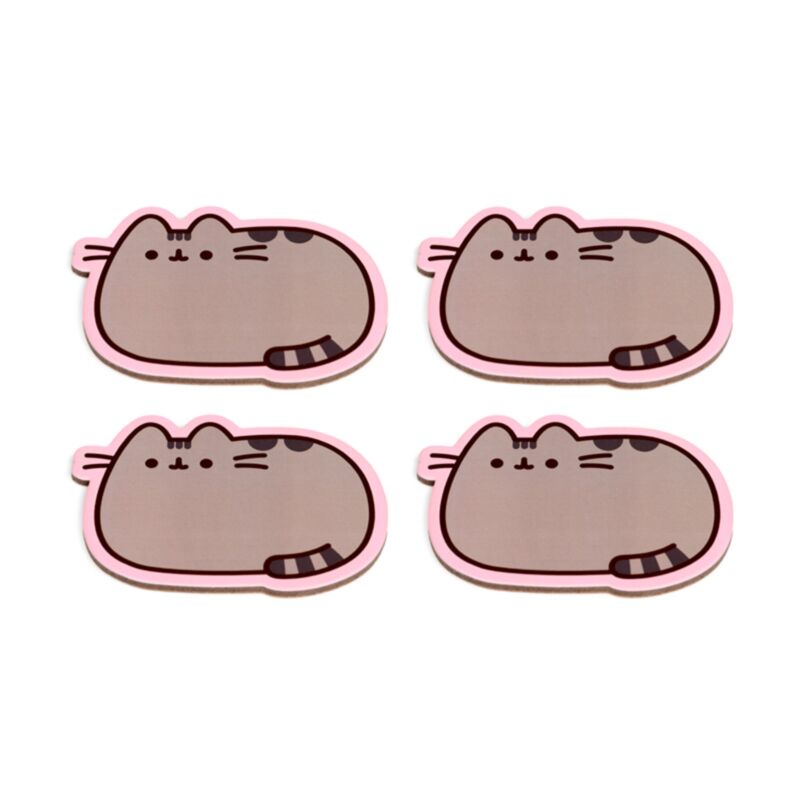 Union pusheen kattesættet med 4 formede coastere