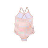Sunset Grid | orange hvid UV badedragt til piger