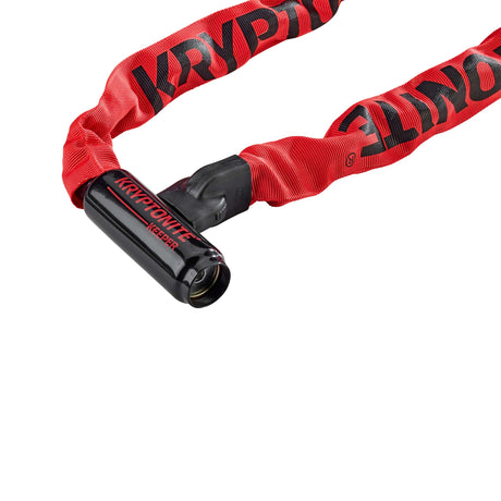 Kryptonite keeper 785 kæde med integreret lås - cykelkædelås - cykellås med kæde til elcykel - 85 cm - stål - rød