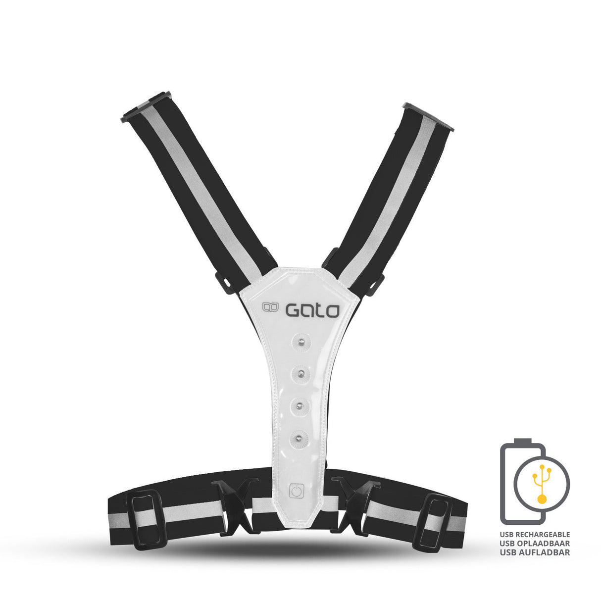 Gato Safer sportsvest LED USB antracit one size