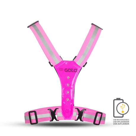 Gato Safer Sport førte Vest USB Hot Pink One Størrelse
