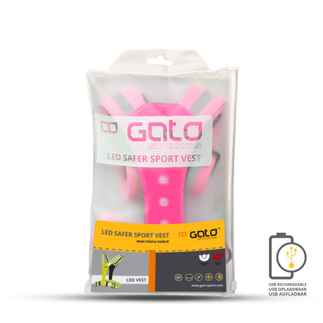 Gato Safer Sport førte Vest USB Hot Pink One Størrelse