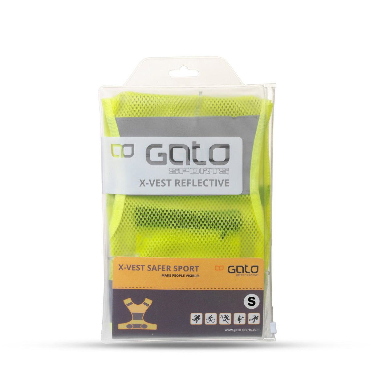 Gato X Vest Reflekterende Neongeel -størrelse S