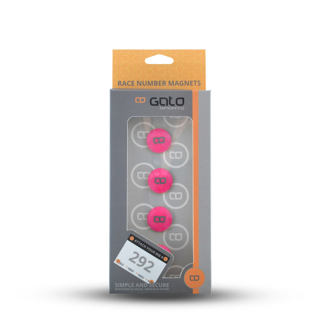 Gato magnet til racernumre pink (4 stk)
