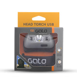 hoved- og hjelmlampe USB grå one-size