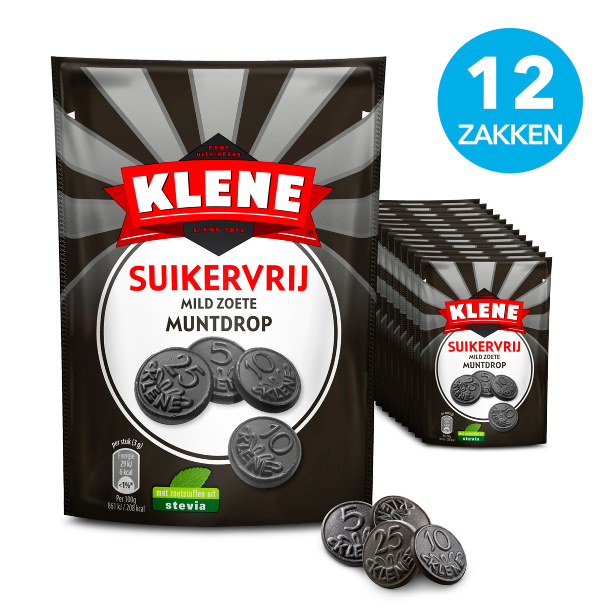 Klene sukkerfri mild sød myntelakrids (12x 100gr)