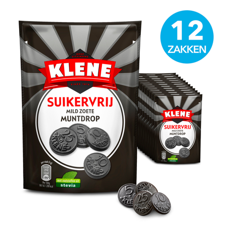 Klene sukkerfri mild sød myntelakrids (12x 100gr)